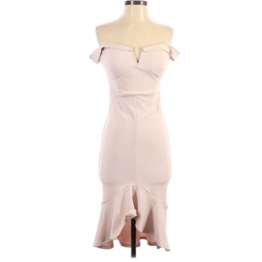Guess Bodycon Cocktail Dress Small Light Pink Stretch Built-In Bra Wedding Hoco